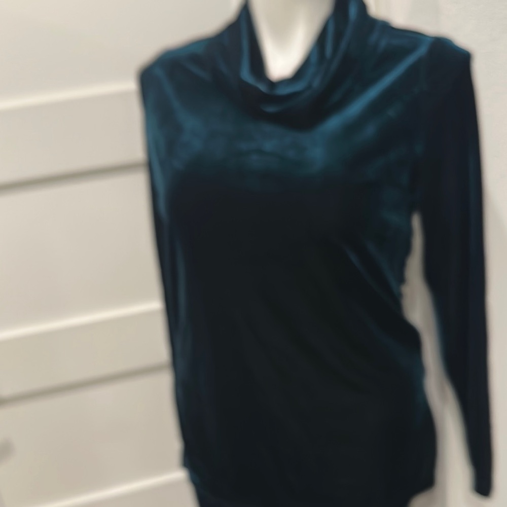 August Silk Black Maxi Pull-On Skirt & Cowl Neck Top Set - Velvet Feel